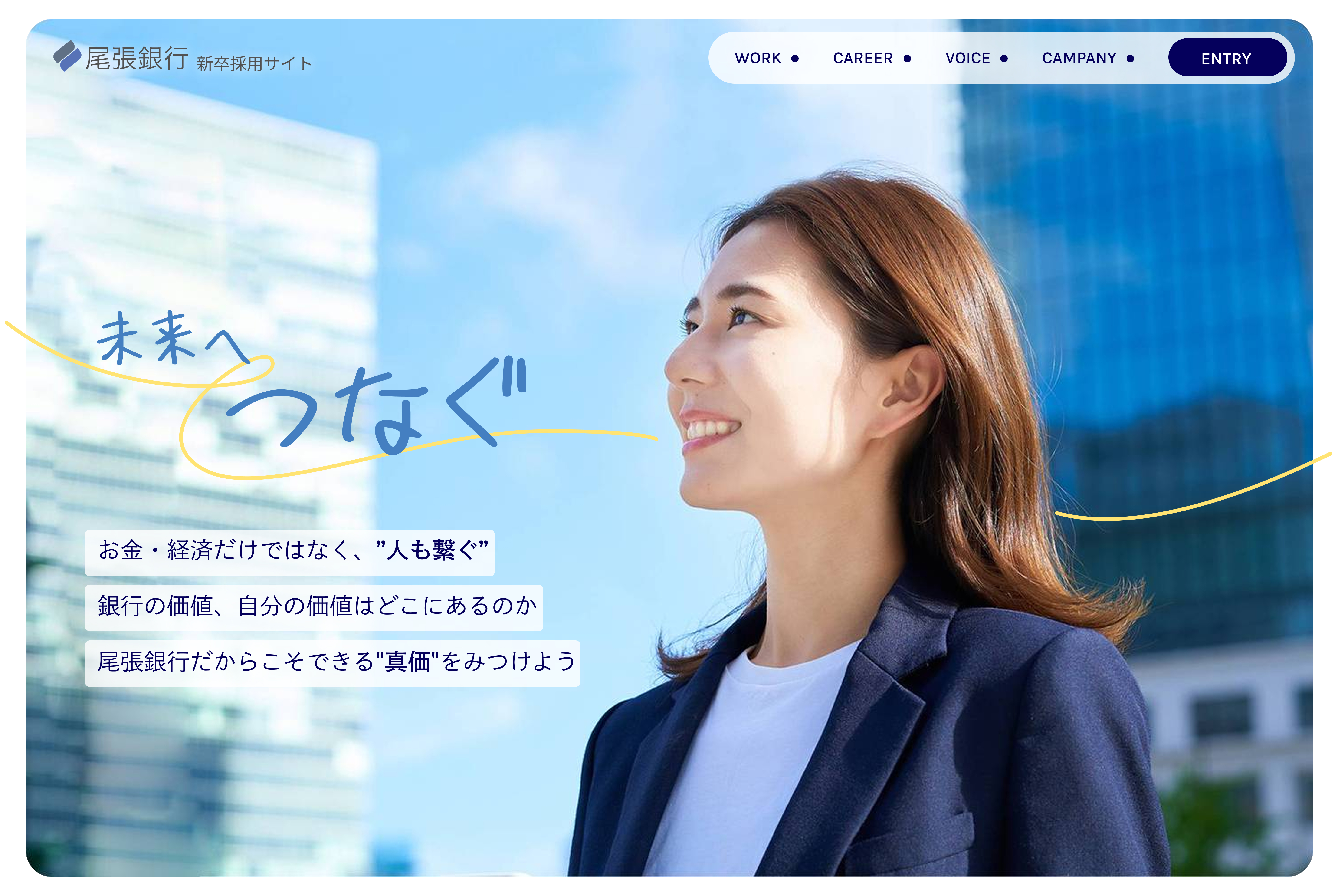 地方銀行採用サイトのMV画面